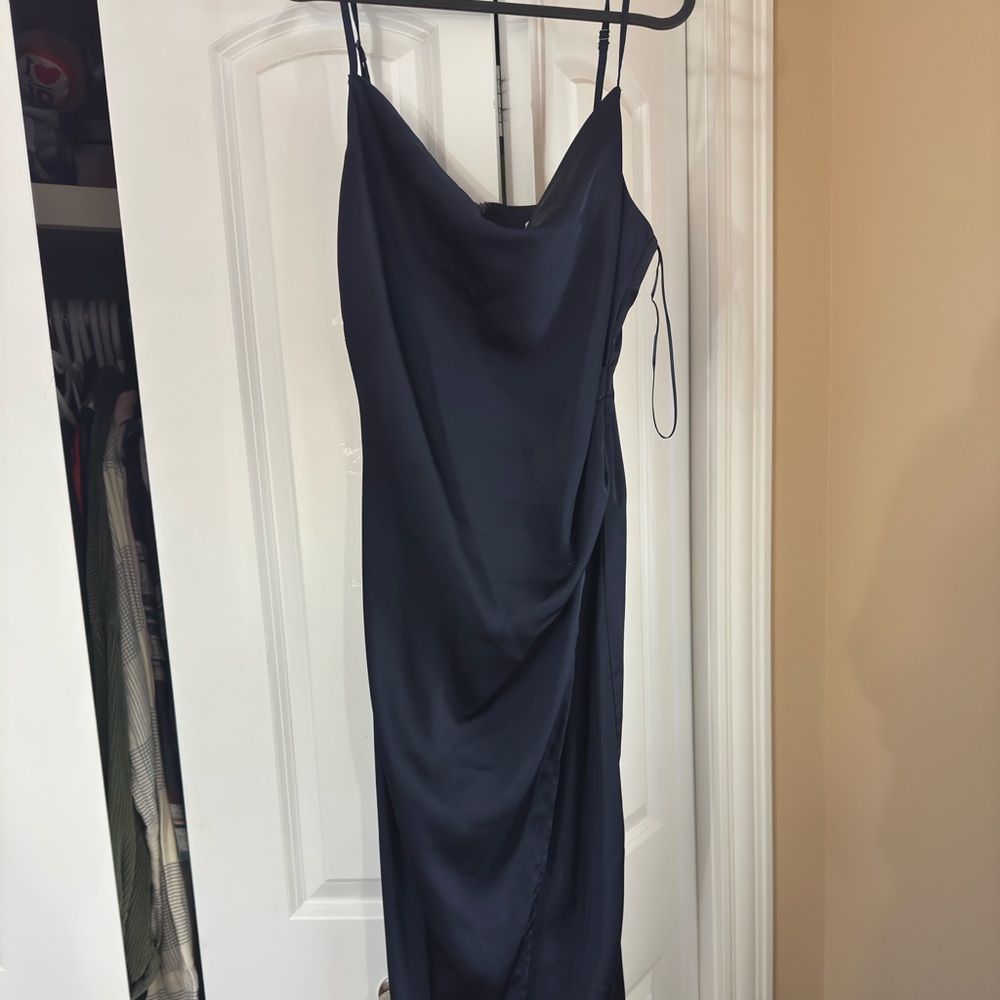 Envy Navy Satin Dress